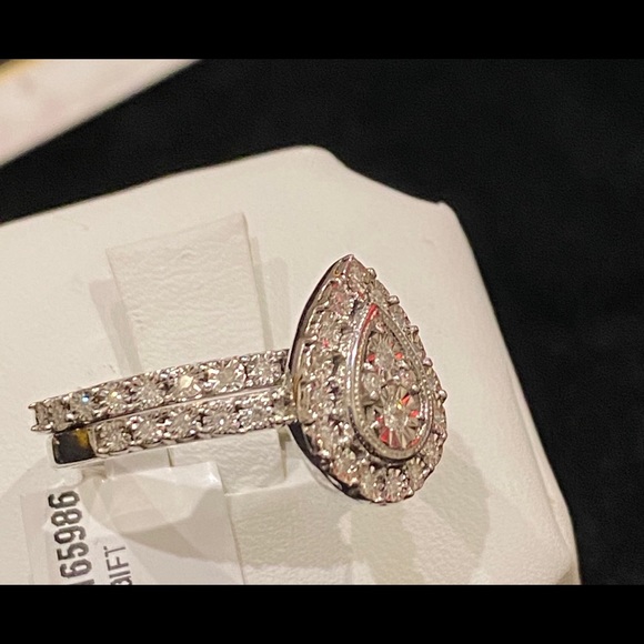 Real genuine diamond engagement wedding bridal ring set stunning best selling - Picture 6 of 8